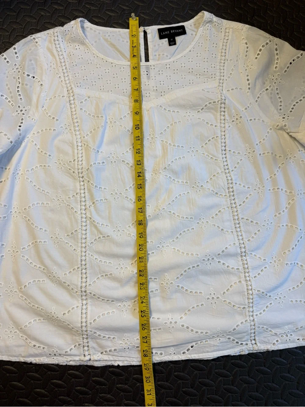 Lane Bryant White Cotton Eyelet Blouse Plus Size 20